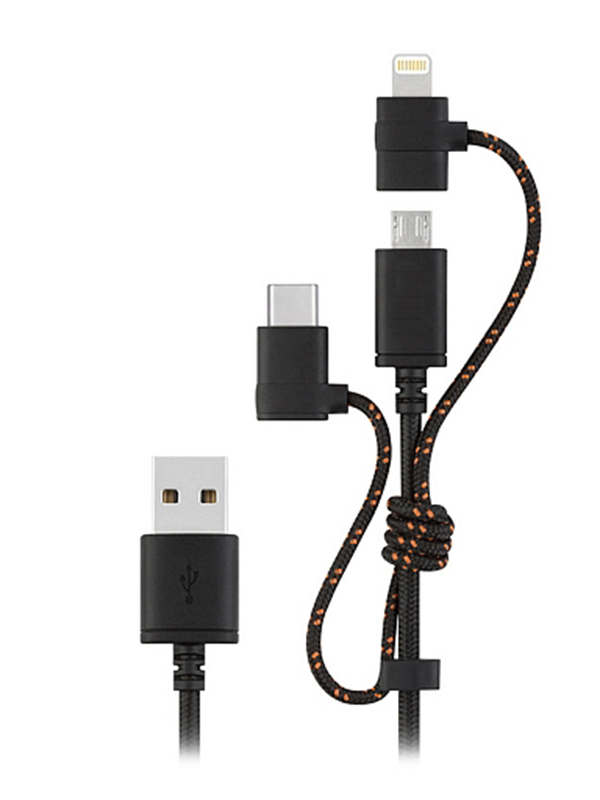 

Аксессуар Moshi 3 in 1 Universal Charging Cable Type-C - MicroUSB - Lightning Black 99MO023047, 99MO023047