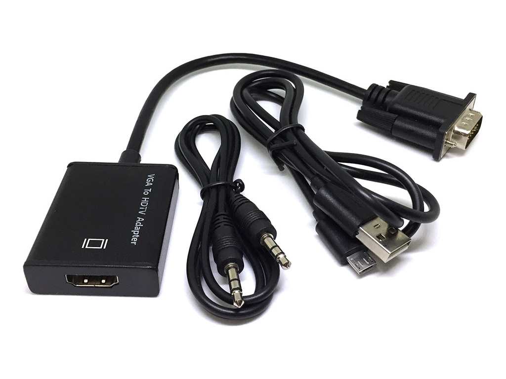 Цифровой конвертер Espada VGA + Jack 3.5mm to HDMI HCV0201 цифровой конвертер espada usb 2 0 rca s video eusbrca5