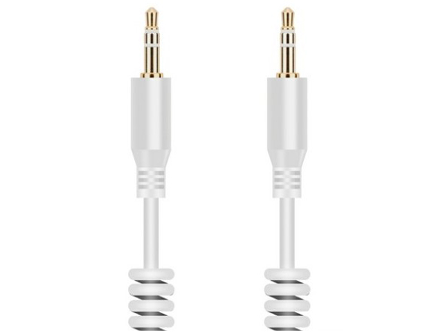 фото Аксессуар Krutoff AUX Spiral Mini Jack 3.5mm 1m White 15040