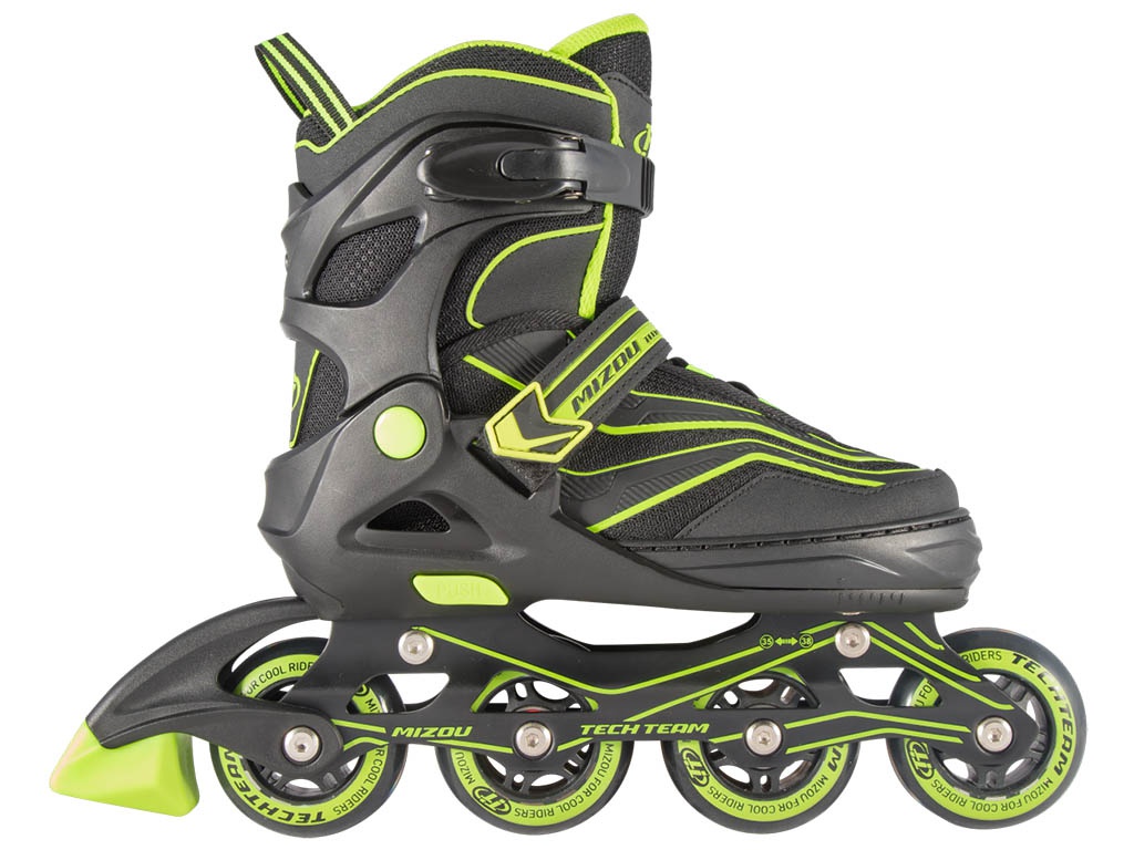 фото Коньки Tech Team Mizou р.35-38 Black-Light Green