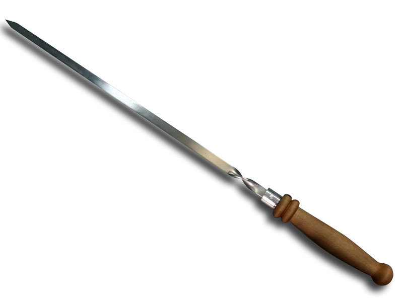фото Шампур с деревянной ручкой Ленивый шашлычник 70cm