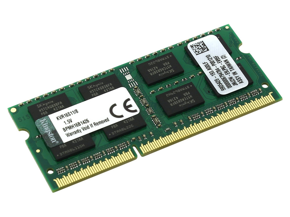 Модуль памяти Kingston DDR3 SO-DIMM 1600MHz PC3-12800 - 8Gb KVR16S11/8WP kingston valueram 8gb ddr3 pc3 12800 kvr16ln118wp