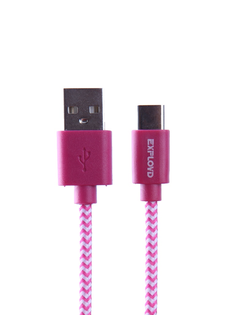 

Аксессуар Exployd USB - Type-C 1.0m Pink EX-K-195, USB - Type-C