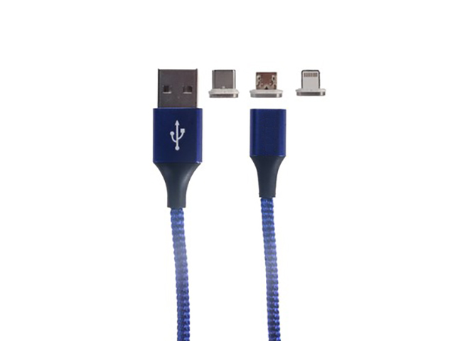 

Аксессуар Exployd Prime 3в1 USB - MicroUSB/Lightning/Type-C 1.0m 2.1A Blue EX-K-397, USB - MicroUSB/Lightning/Type-C