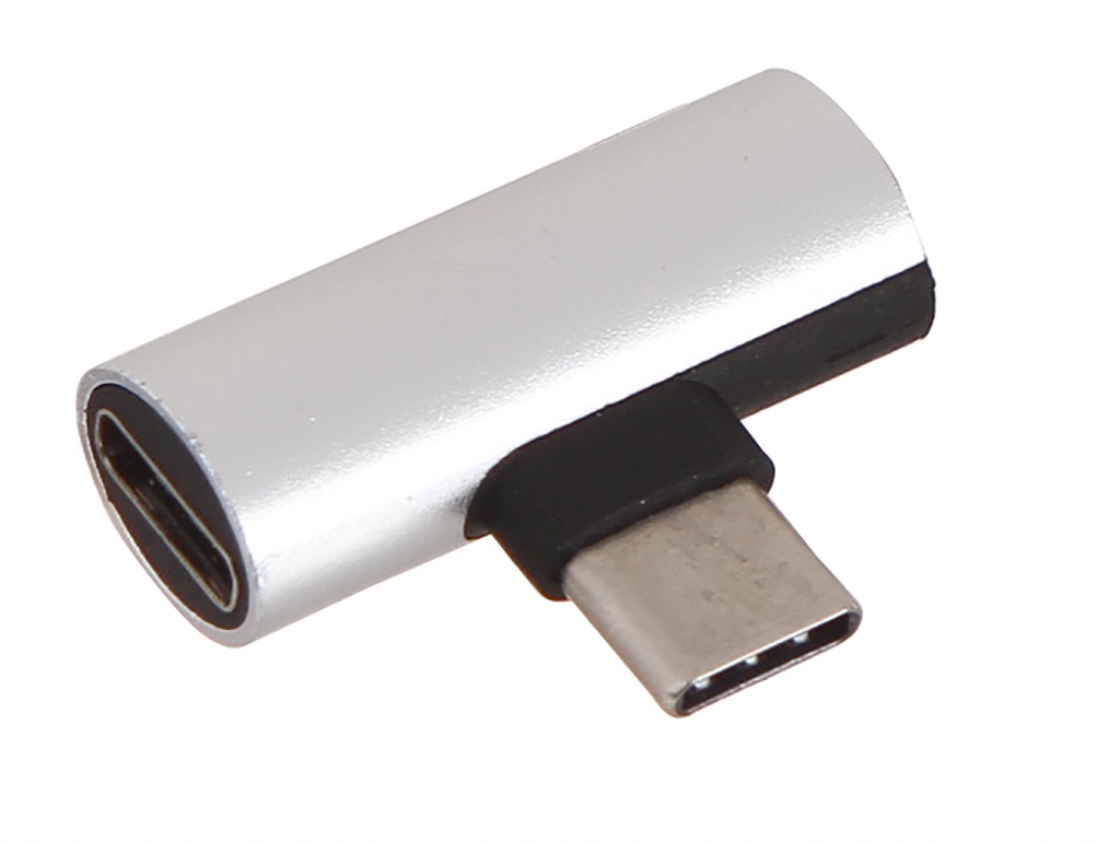 Аксессуар Krutoff USB Type-C - USB Type-C + Mini Jack 3.5mm Silver 16031