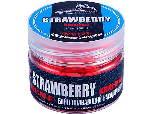 

Насадка Sonik Baits Бойлы плавающие Strawberry Fluo Pop-ups 14mm 90ml 638038, 638038