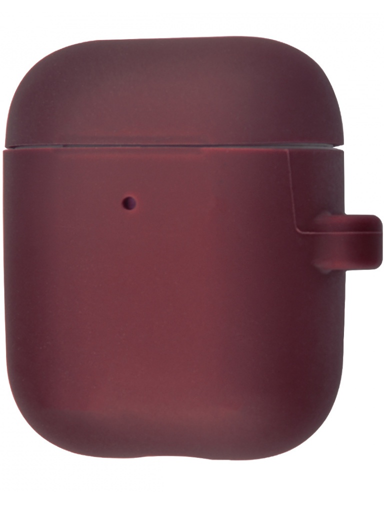 фото Чехол krutoff для airpods 2 hang case с карабином burgundy 10889