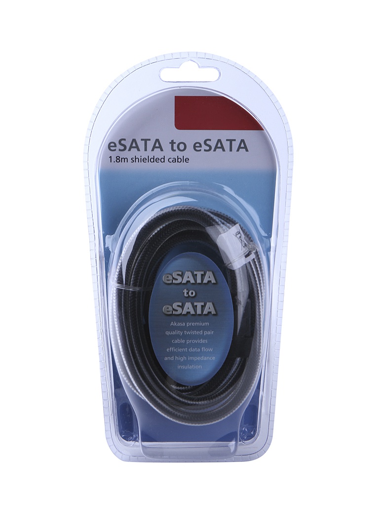 

Аксессуар Кабель Akasa eSATA to eSATA 180cm ESATA-E18-BKV2, Black eSATA External Cable