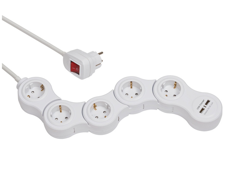 

Удлинитель Brennenstuhl Vario Power 5 Sockets 1.4m 2xUSB IP20 1155350210, 1155350210