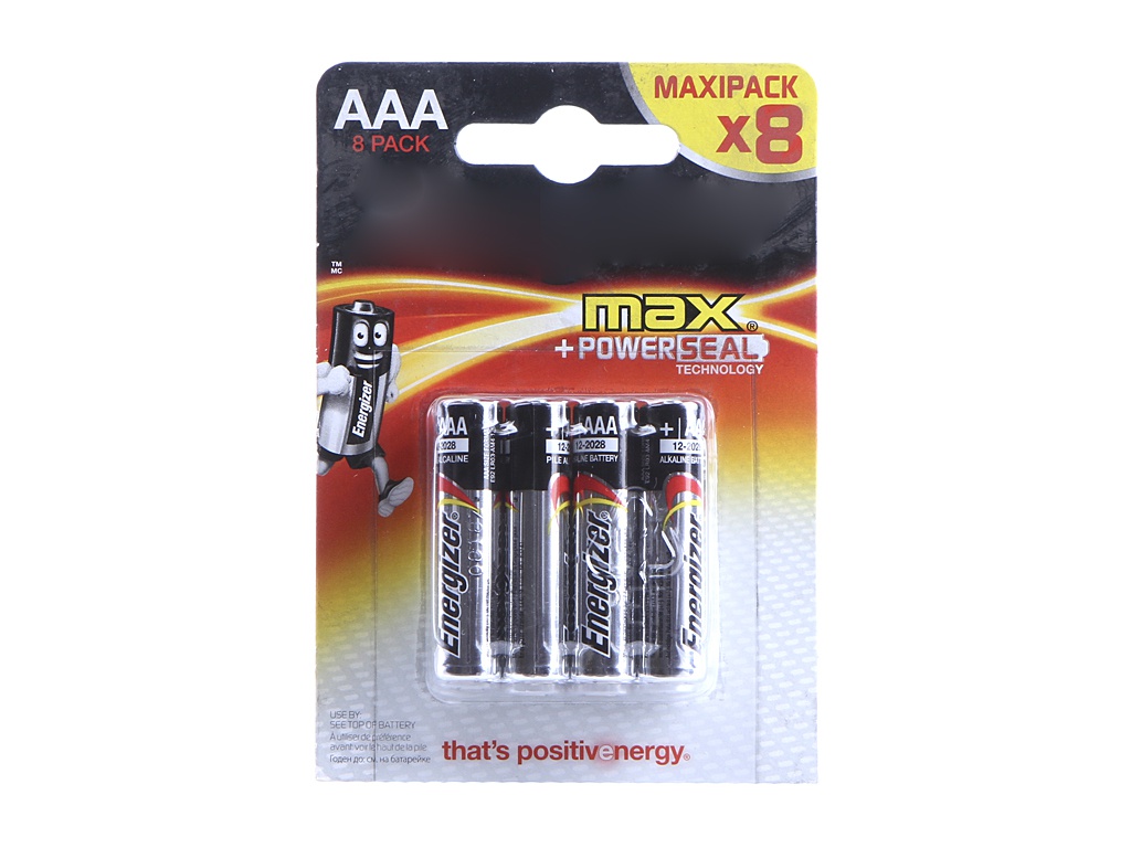 фото Батарейка AAA Energizer Max BP8 RU 1.5V (8шт) E301530901 / 26042