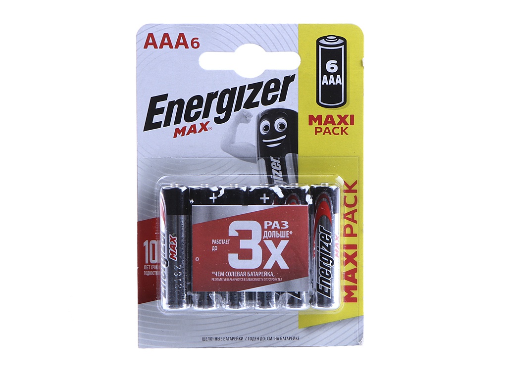 фото Батарейка AAA - Energizer Max E92 1.5V (6шт) E300131703P / 26037