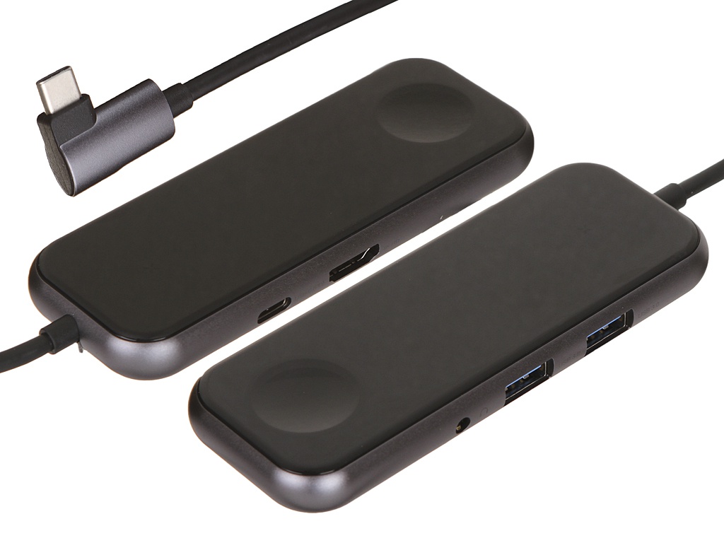 

Хаб USB Baseus Superlative Multifunctional Type-C to 2xUSB 3.0 / HDMI / Audio / PD / iWatch Wireless Charger Deep Gray CAHUB-AZ0G, Superlative Multifunctional