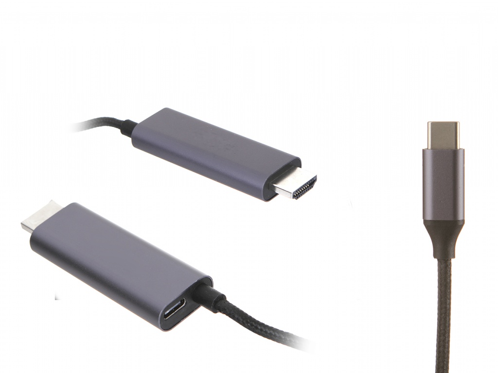 

Аксессуар Baseus C-Video Functional Notebook Cable HDMI - USB Type-C 1.8m Dark Grey CATCY-D0G, C-Video Functional Notebook Cable