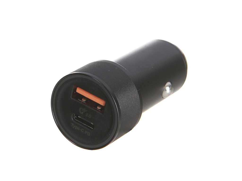 фото Зарядное устройство baseus small screw type-c pd+usb quick charge car charger 36w black caxld-a01