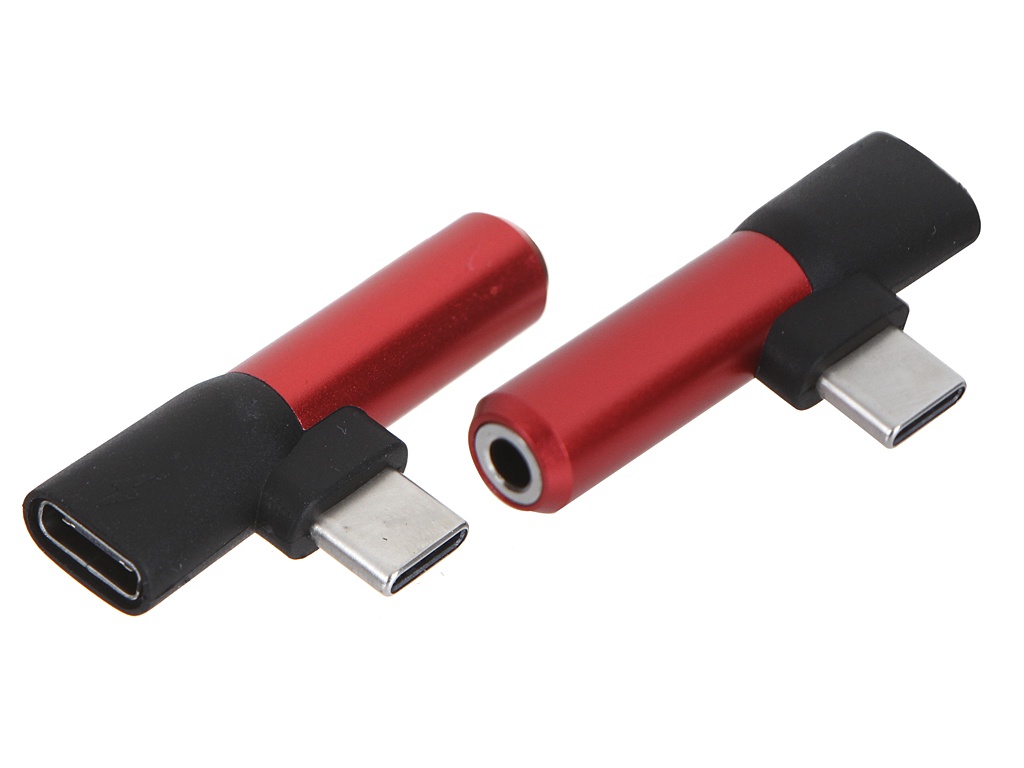 фото Аксессуар Baseus L41 Type-C Input - Type-C Female Connectors + 3.5mm Female Connector Adapters Red-Black CATL41-91