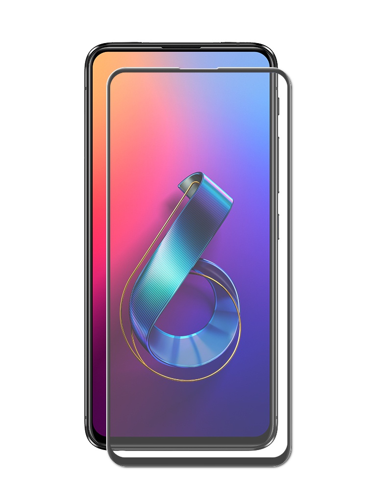 фото Аксессуар Закаленное стекло DF для Asus Zenfone 6 ZS630KL Full Screen aColor-24 Black Frame Df-group