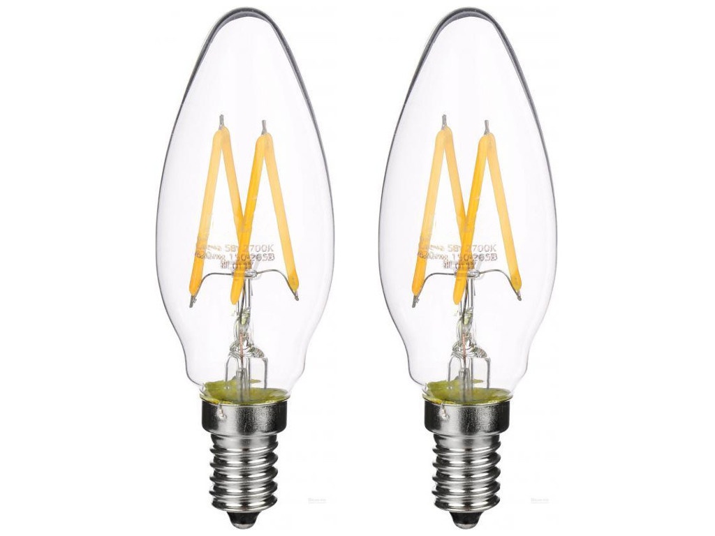 

Лампочка Gauss Filament Свеча E14 5W 2700K 420Lm Warm Light 2шт 103801105P, 103801105P