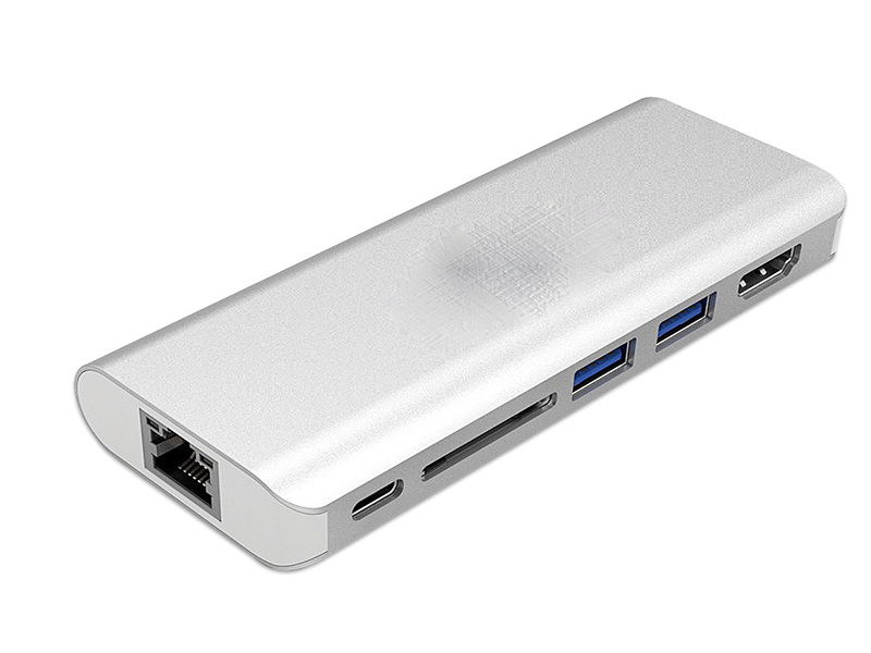 фото Хаб XtremeMac Type-C Hub Multiport Plus Silver XM-HUB6-MC-SLV