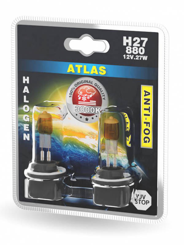 фото Лампа avs atlas anti-fog h27/880 12v 27w yellow (2 штуки) a78620s