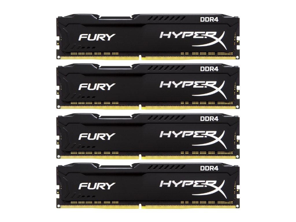 

Модуль памяти Kingston HyperX Fury Black DDR4 DIMM 2666MHz PC4-21300 CL16 - 32Gb KIT (4x8Gb) HX426c16FB2K4/32, HyperX Fury