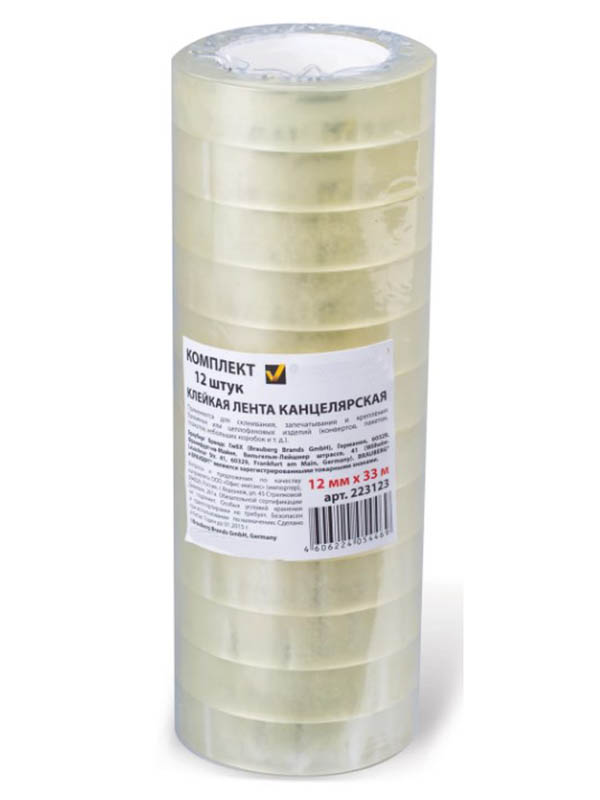 

Клейкие ленты Brauberg 12mm x 33m Transparent 223123, 223123