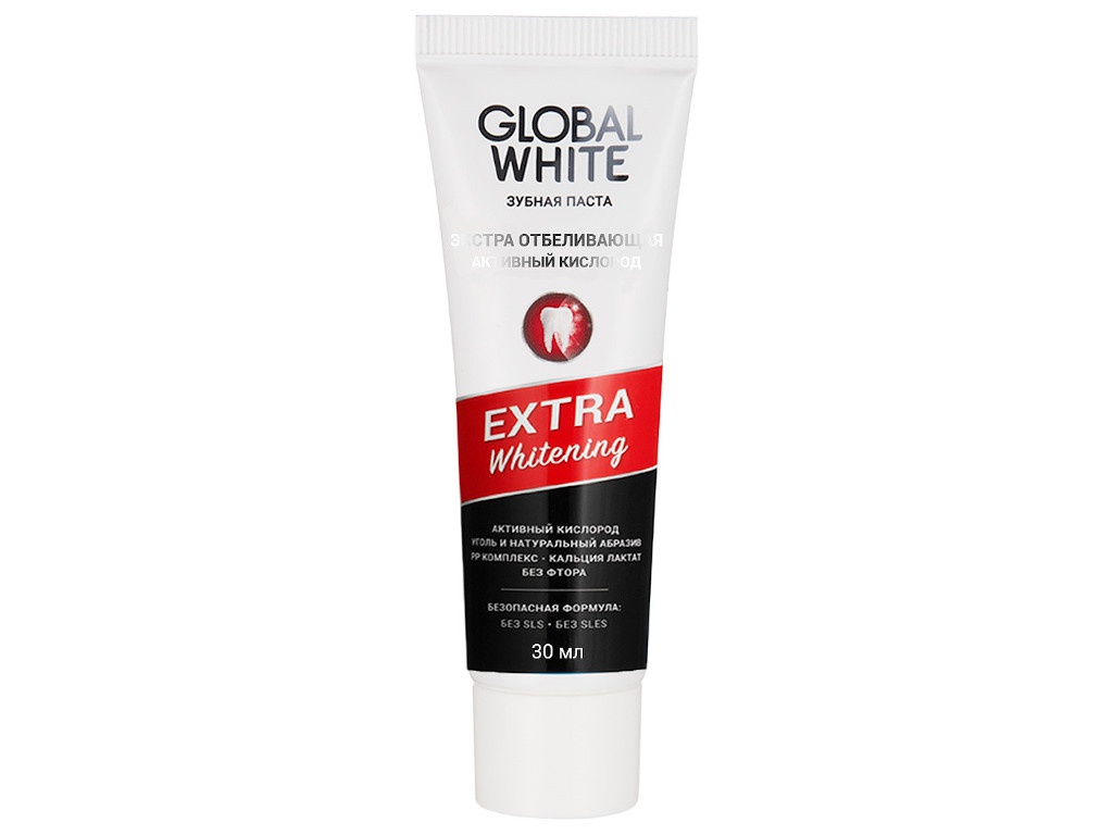 Зубная паста Global White Extra Whitening Active Oxygen 30ml 4605370014181 EXTRA whitening. Active oxygen