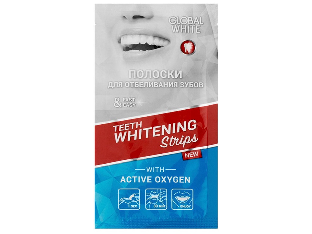 фото Полоски для отбеливания Global White Teeth Whitening Strips 3 дня 4605370014303