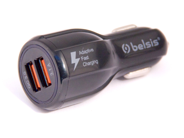 фото Зарядное устройство belsis quick charge qc 3.0 2xusb 5.1a black bs1308