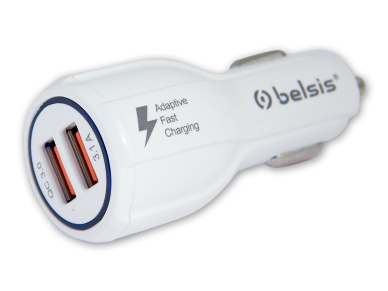 фото Зарядное устройство belsis quick charge qc 3.0 2xusb 5.1a white bs1310