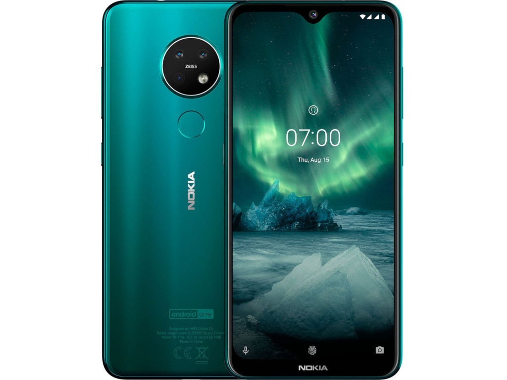 

Сотовый телефон Nokia 7.2 64GB (TA-1196) Cyan Green, 7.2