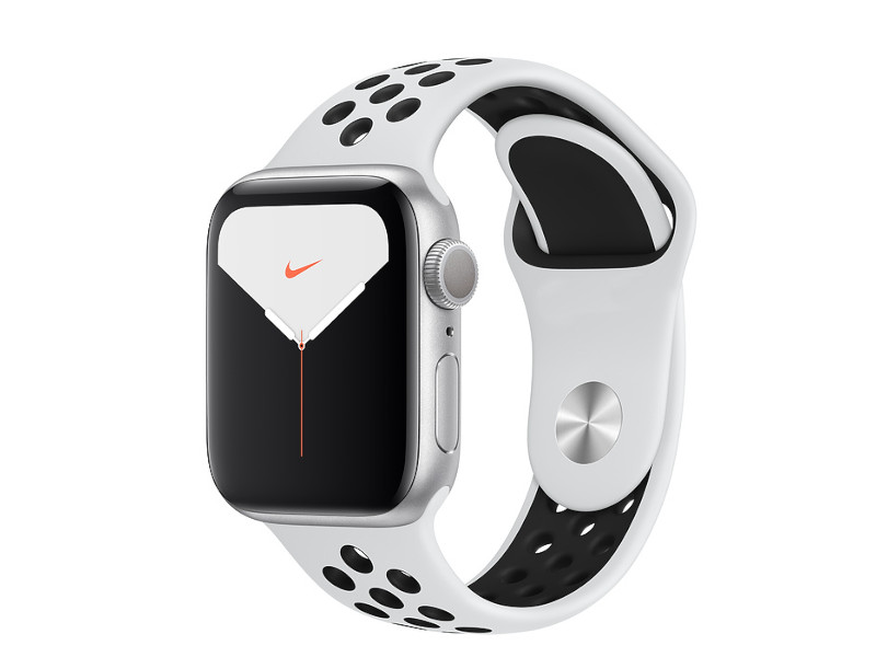фото Умные часы apple watch nike series 5 40mm silver aluminium with pure platinum-black nike sport band mx3r2ru/a