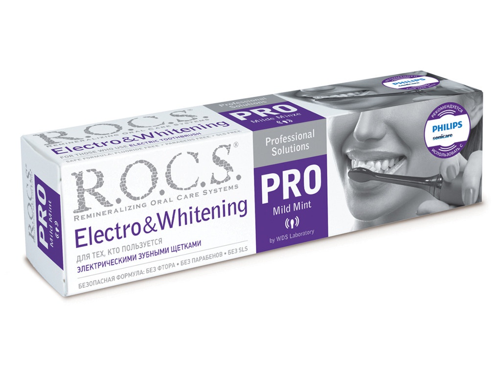 фото Зубная паста R.O.C.S. PRO Electro & Whitening Mild Mint 135g 03-08-009