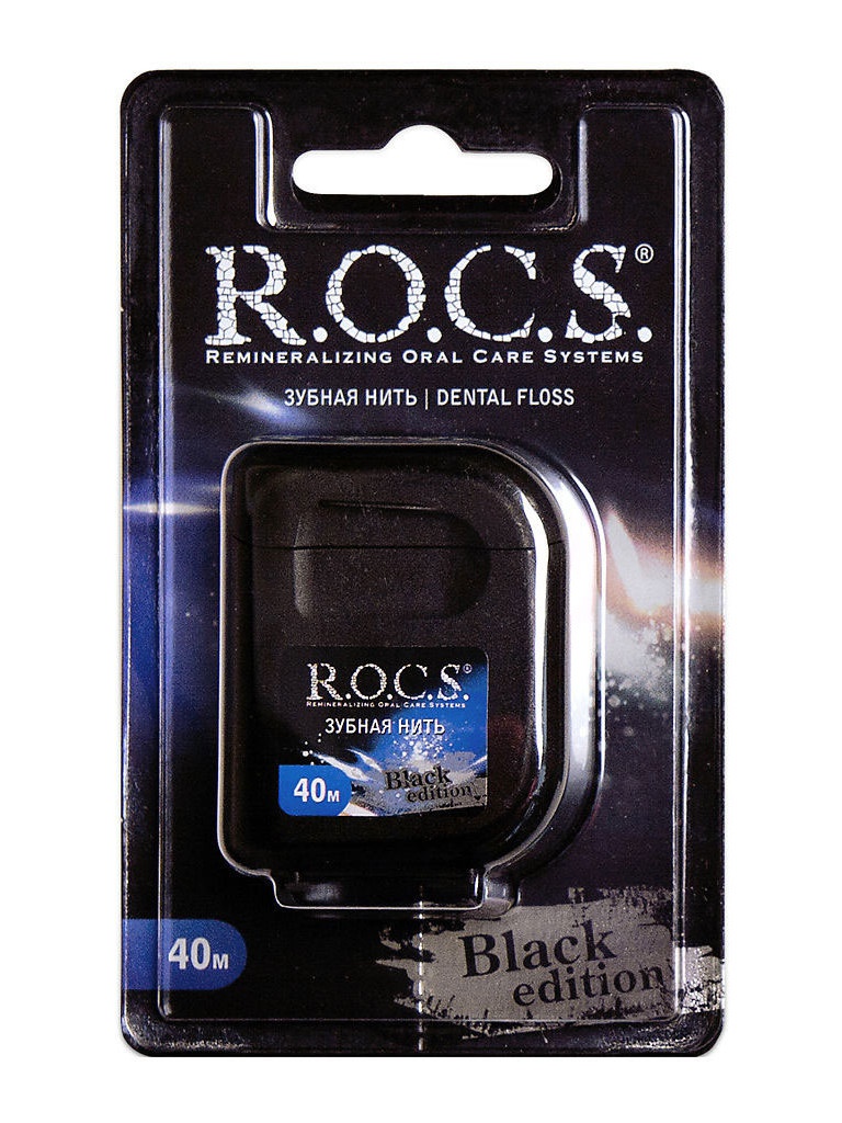 

Расширяющаяся зубная нить R.O.C.S. Black Edition 40m 03-05-005, 03-05-005