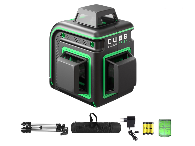 Нивелир ADA Cube 3-360 Green Professional Edition А00573 самокат трюковый xaos cube 110 мм green ут 00018551
