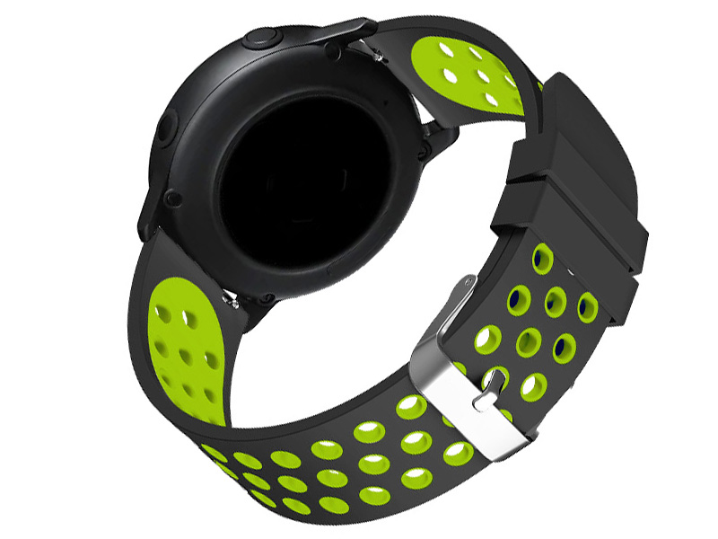 фото Аксессуар Ремешок DF для Samsung Galaxy Watch Active sSportband-01 Black-Green Df-group