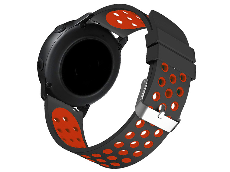 фото Аксессуар Ремешок DF для Samsung Galaxy Watch Active sSportband-01 Black-Red Df-group