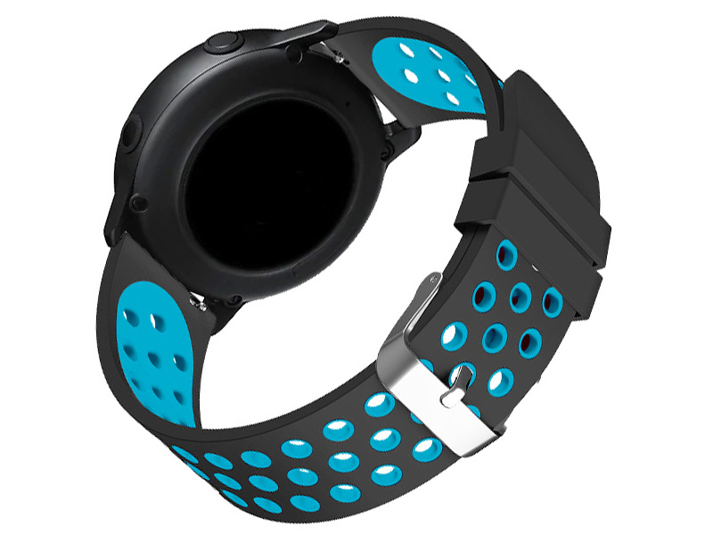 фото Аксессуар Ремешок DF для Samsung Galaxy Watch Active sSportband-01 Black-Blue Df-group