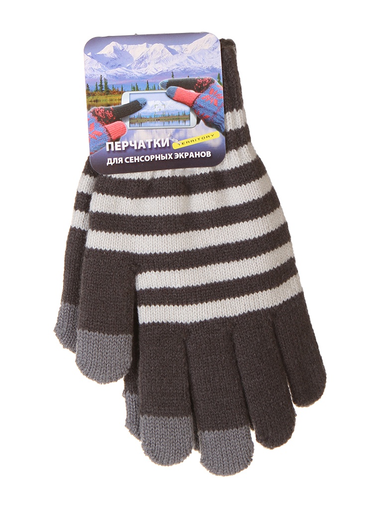фото Теплые перчатки для сенсорных дисплеев territory 1018 dark grey