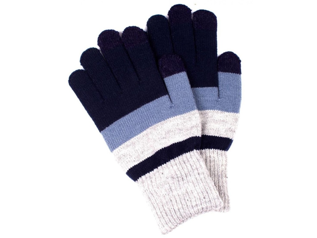 фото Теплые перчатки для сенсорных дисплеев territory 0618 grey-blue