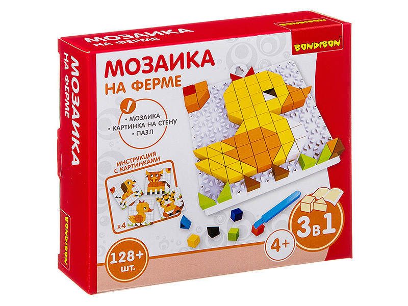 

Настольная игра Bondibon Мозаика На ферме ВВ3026, На ферме