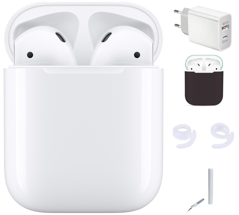 

Наушники Apple AirPods (ver2) Soft Touch Silicone Case Light-Blue в зарядном футляре MV7N2RU/A Выгодный набор + серт. 200Р!!!