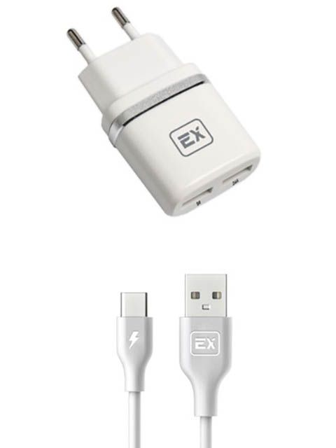 фото Зарядное устройство Exployd Classic 3.4A 2хUSB - Type-C White EX-Z-607