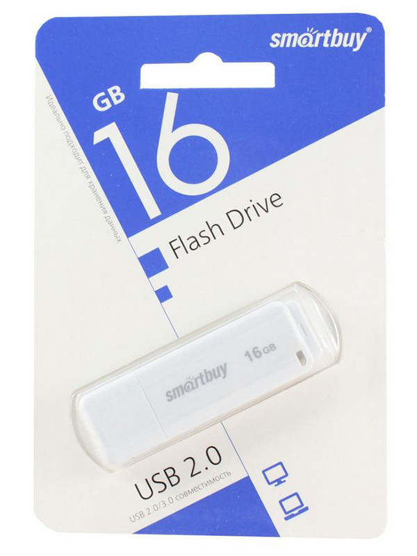 

USB Flash Drive 16Gb - SmartBuy LM05 White SB16GBLM-W, LM05