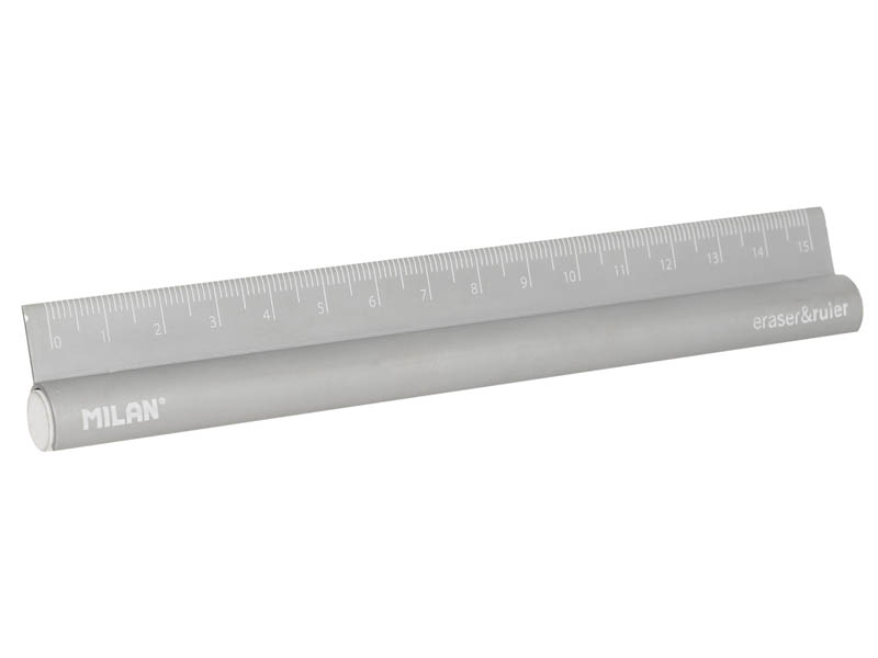 

Линейка Milan металл 15cm +ластик 971892, 971892