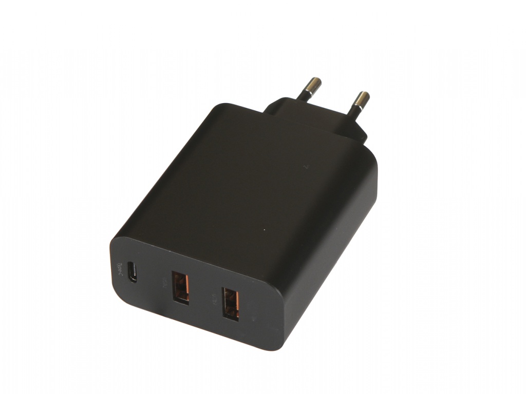 фото Зарядное устройство baseus pps three output quick charger 60w 2xusb + type-c eu black ccfs-g01