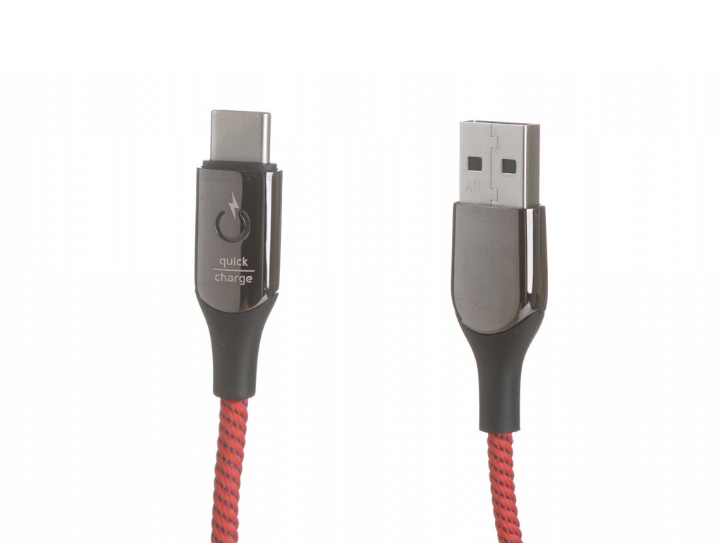 

Аксессуар Baseus C-Shaped Light Intelligent Power-Off Cable USB - Type-C 3A 1m Red CATCD-09, C-Shaped Light Intelligent Power-Off Cable