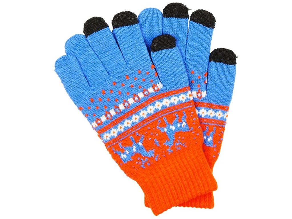фото Теплые перчатки для сенсорных дисплеев territory р.uni orange-light blue 1615