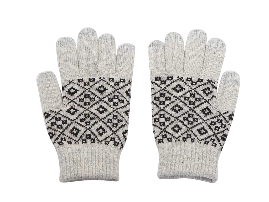 фото Теплые перчатки для сенсорных дисплеев Territory р.UNI Black-White 1014