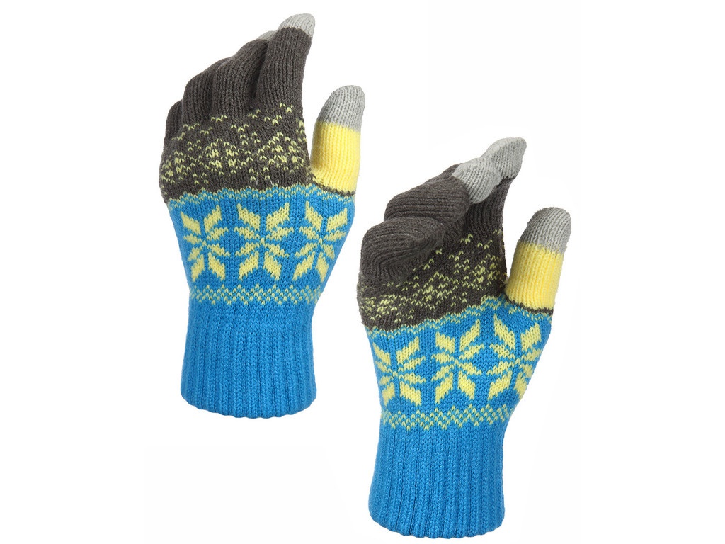 фото Теплые перчатки для сенсорных дисплеев territory р.uni grey-blue 0414