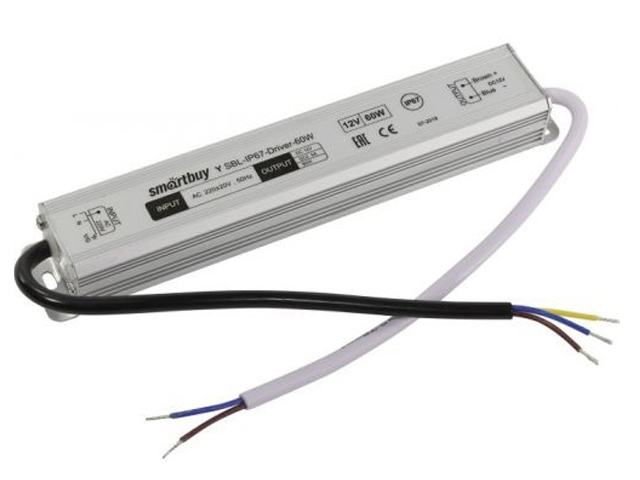 

Блок питания SmartBuy SBL-IP67-Driver-60W для LED ленты IP67, SBL-IP67-Driver-60W